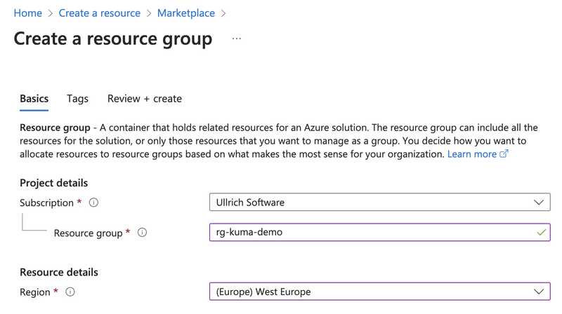 Create Resource Group